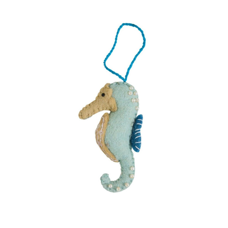 Sea Horse Felt Ornaments - Set of 2