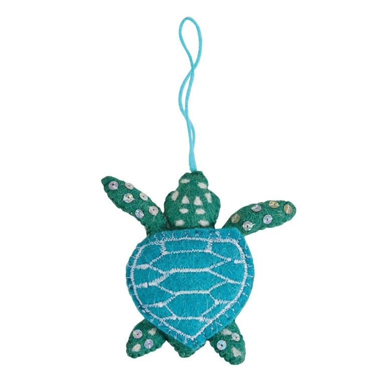 Sea Turtle Felt Ornaments - Set of 2