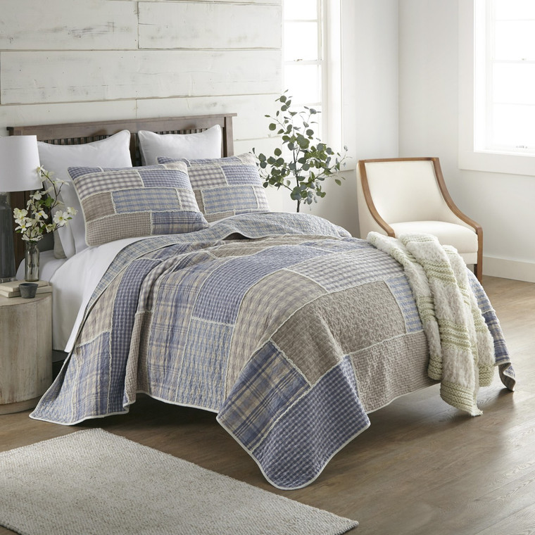 Slate Cobblestone Quilt Set - With Shams