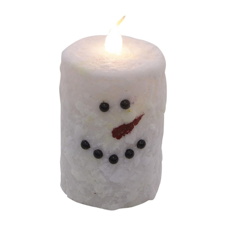 Snowman Sam Timer Candle - 2x3 Votive Pillar