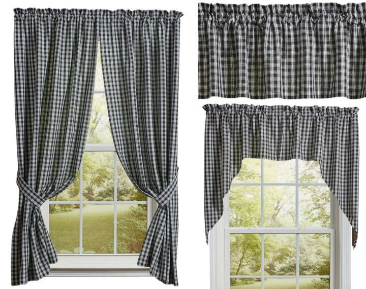 Stafford Black & Cream Curtain Collection