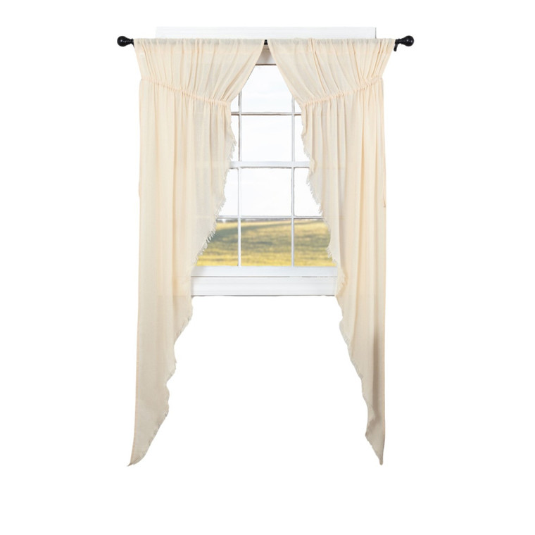 Tobacco Cloth Natural Prairie Gathered Curtains - 72x84