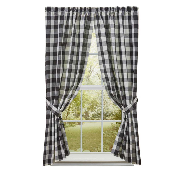 Wicklow Check Black & Cream Panels - 72x63