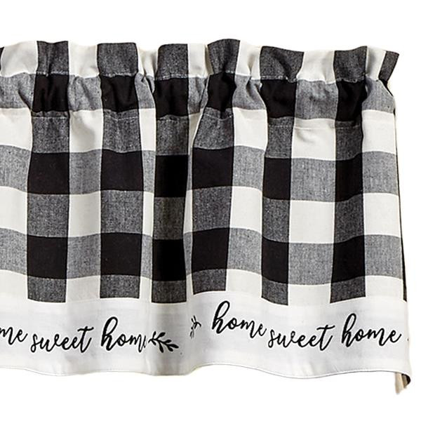 Wicklow Check Black & Cream Valance - Home 60x14