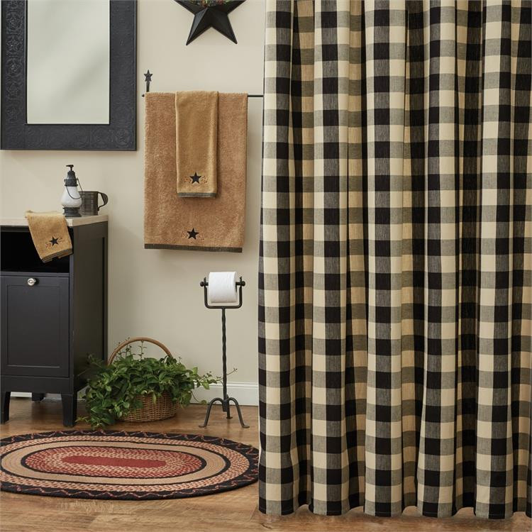 Wicklow Check Black Shower Curtain