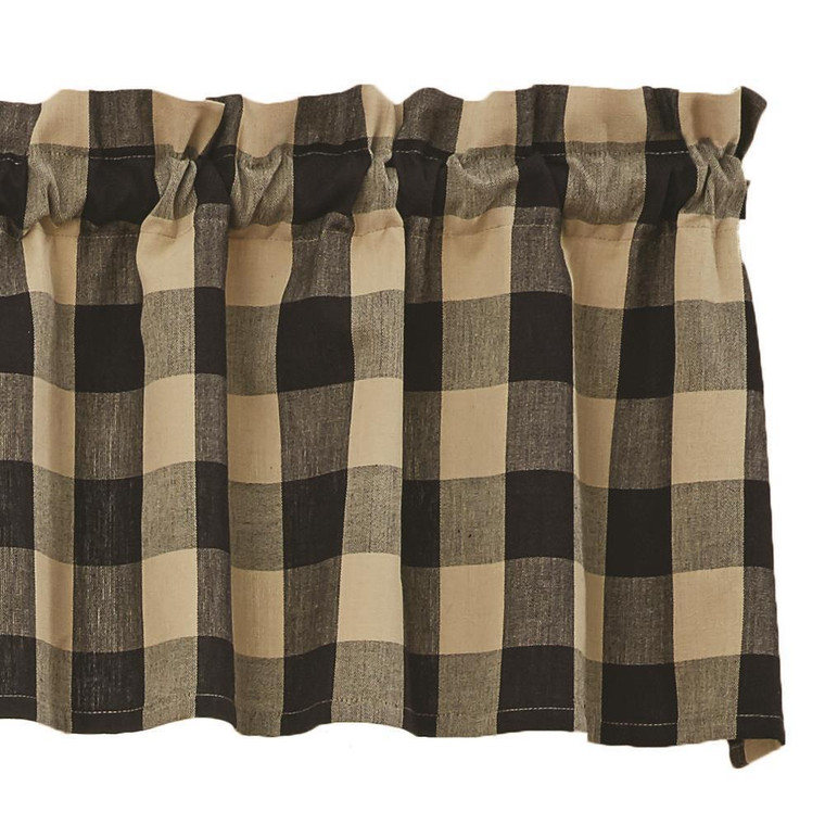 Wicklow Check Black Valance - 72x14