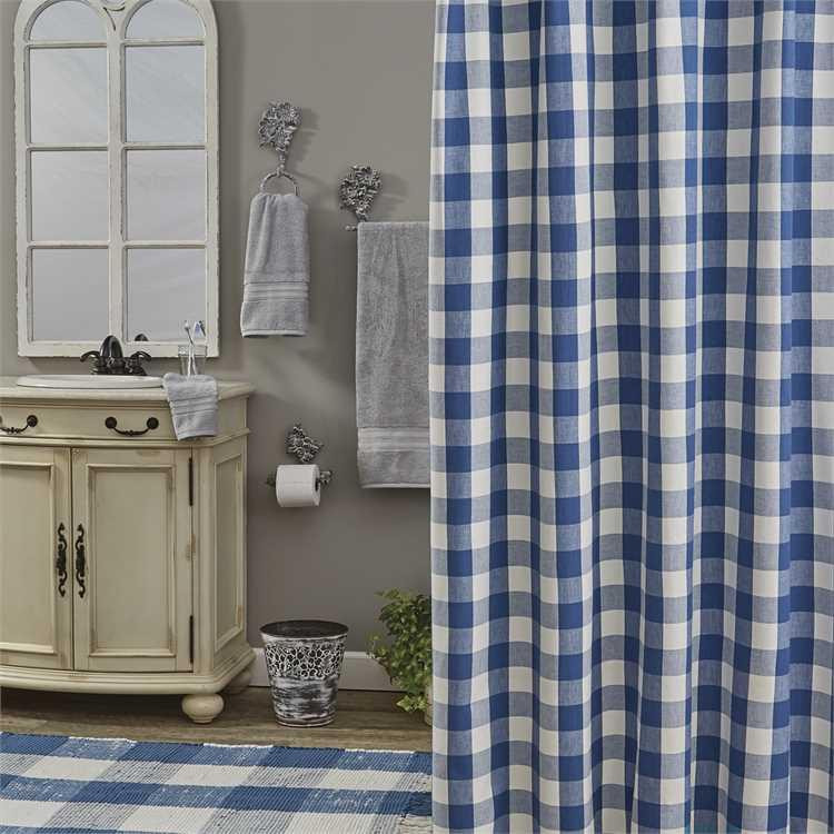 Wicklow Check China Blue Shower Curtain