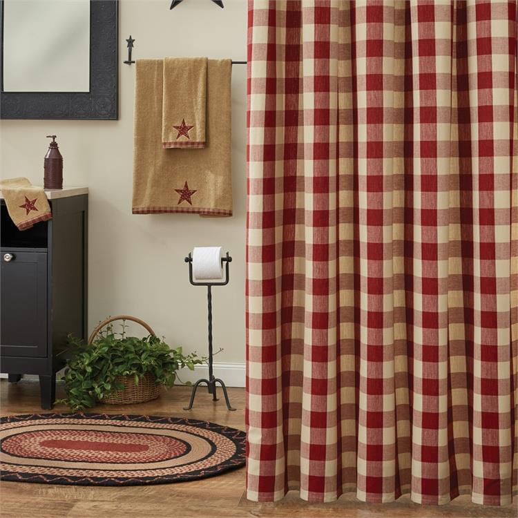 Wicklow Check Garnet Shower Curtain