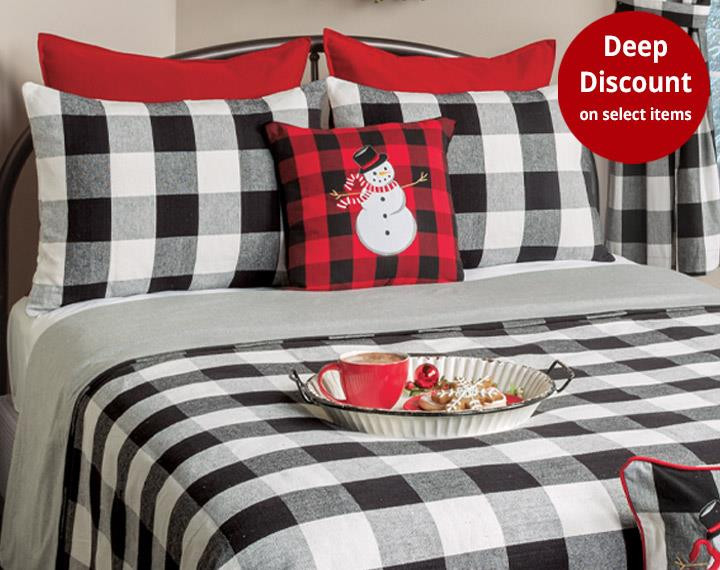 Wicklow Large Check Black Bedding Collection