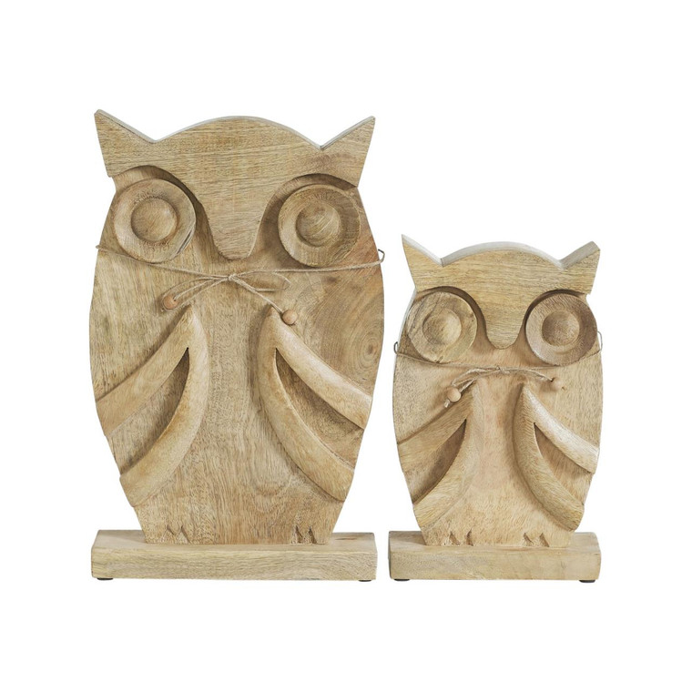 Wooden Owls - Natural Set of 2
